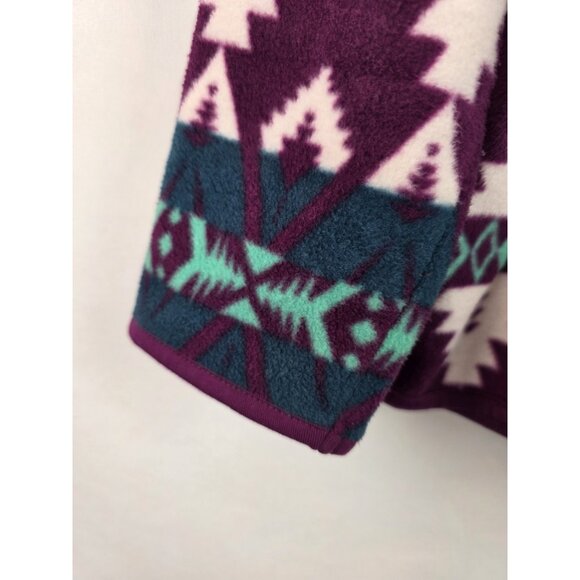 Wrangler Womens Sweatshirt Size Medium Purple Southwestern Aztec 1/4 Zip Fleece - Picture 6 of 13